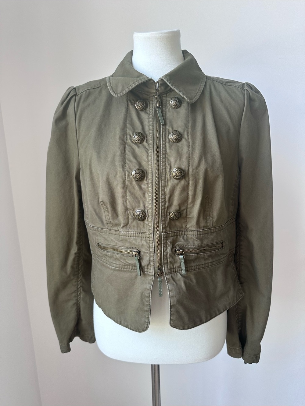 Juicy Couture Military Style Zip Up Jacket Size Large